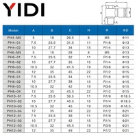 YIDI 1/8-1/2 BSP R filetage mâle à 4-10mm goujon en laiton coude Push Fit raccord pneumatique connecteur de tuyau d'air PH 10 1.5MPa