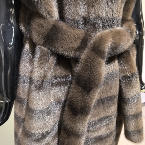 Gilet <span class=keywords><strong>in</strong></span> Finta Pelliccia di <span class=keywords><strong>Visone</strong></span> da Donna con Cintura, Elegante Cappotto Invernale Senza Maniche - Product Image 5
