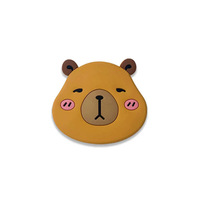 Miroir de maquillage en silicone personnalisé avec des animaux de dessin animé, miroir rond portable avec revêtement en époxy, personnalisation, miroir cosmétique portable, cadeau promotionnel