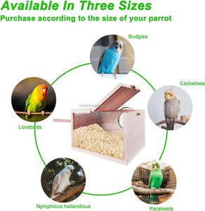 Custom Transparent Pine Wood Polished <strong>Bird</strong> Breeding <strong>Cage</strong> Box High Quality With Perch For <strong>Birds</strong> - Product Image 5