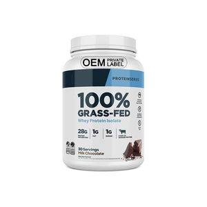 Calidad 28G Aislado de proteína de suero alimentado con pasto Polvo sin gluten con sabor natural 9 aminoácidos para adultos Nutrición deportiva - Product Image 1