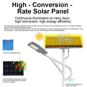 सौर स्ट्रीट लाइट आउटडोर मोशन सेंसर डस्क से सुबह सौर उद्यान लैंप के लिए रिमोट के साथ सौर उद्यान लैंप - Product Image 6