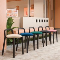 Tabouret rond en métal de luxe nordique, chaise de table à manger moderne et simple, tabouret de maquillage élégant pour la maison