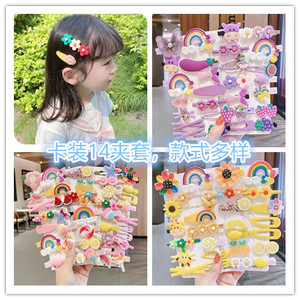 14 Pcs/set Cute Cartoon Hair <b>Clips</b> Set Kid Barrettes Hairgrips Girl Crystal Hair <b>Clip</b> Accessories Gift Set Japan Korea Style - Product Image 2