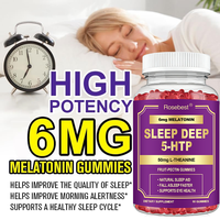 Gummies de soutien au sommeil profond à la mélatonine 6mg haute puissance, certifiées GMP, marque privée OEM, véganes, avec 5-HTP, L-Théanine et Magnésium
