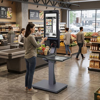 Kiosque de paiement et d'impression de billets en libre-service de 21,5 pouces avec imprimante thermique, distributeur automatique, scanner de code QR, SDK HCC-HM2000A