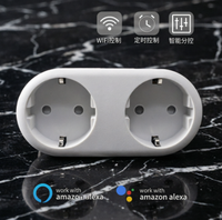 Multiprise intelligente Tuya WiFi EU avec 4 prises AC à contrôle individuel, ignifuge, compatible avec Alexa et Google Home