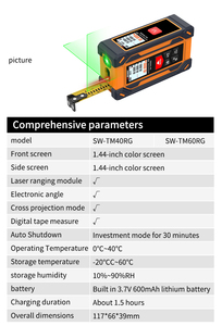Télémètre laser et ruban à mesurer portatif Shen <span class=keywords><strong>Dawei</strong></span> pour intérieur/extérieur - Product Image 5