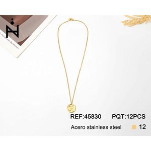 Collana con ciondolo a forma di lettera R ZiZi, in acciaio inossidabile placcato oro, gioielli minimalisti raffinati per donna - Product Image 3
