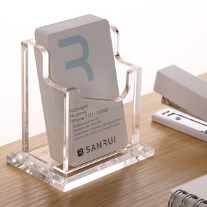 Luckyageli — support de carte de visite en acrylique, présentoir de bureau, transparent et personnalisé, 1 fente - Product Image 2