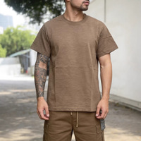 T-shirts d'été pour hommes 100% coton slub, t-shirts unis, vente en gros, fabricants de vêtements, t-shirts pour hommes personnalisés de haute qualité et premium
