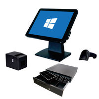 Terminal de software de pantalla táctil todo en uno de 15 pulgadas Caisse Enregistreuse POS Systems para tienda minorista