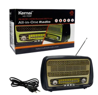 Radio portable Kemai rétro vintage nostalgique, antenne tout-en-un, multibande, rechargeable, USB, AM FM SW 3 bandes, MP3/FM