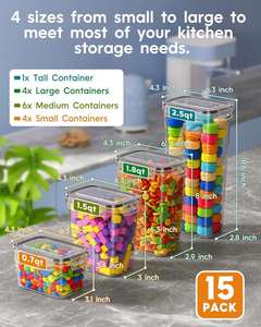 Large <b>Stackable</b> Airtight Acrylic Food Grain Fresh <b>Storage</b> <b>Containers</b> Set with Lids - Product Image 2