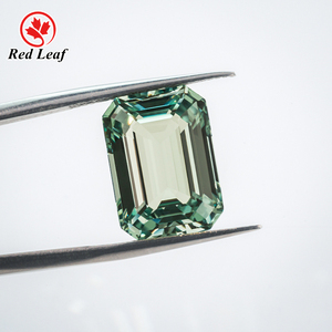 Redleaf GRC Lab Créé Sapphire Gemstone Prix de gros Emerald Cut Green Color Lab Grown Sapphire - Product Image 1
