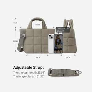 Vente en Gros Sac à Main Puffy Matelassé Léger et Décontracté Chic pour Femme Mini Sacoche en Nylon à Bandoulière Réglable Épaule Moelleuse et Douce - Product Image 4
