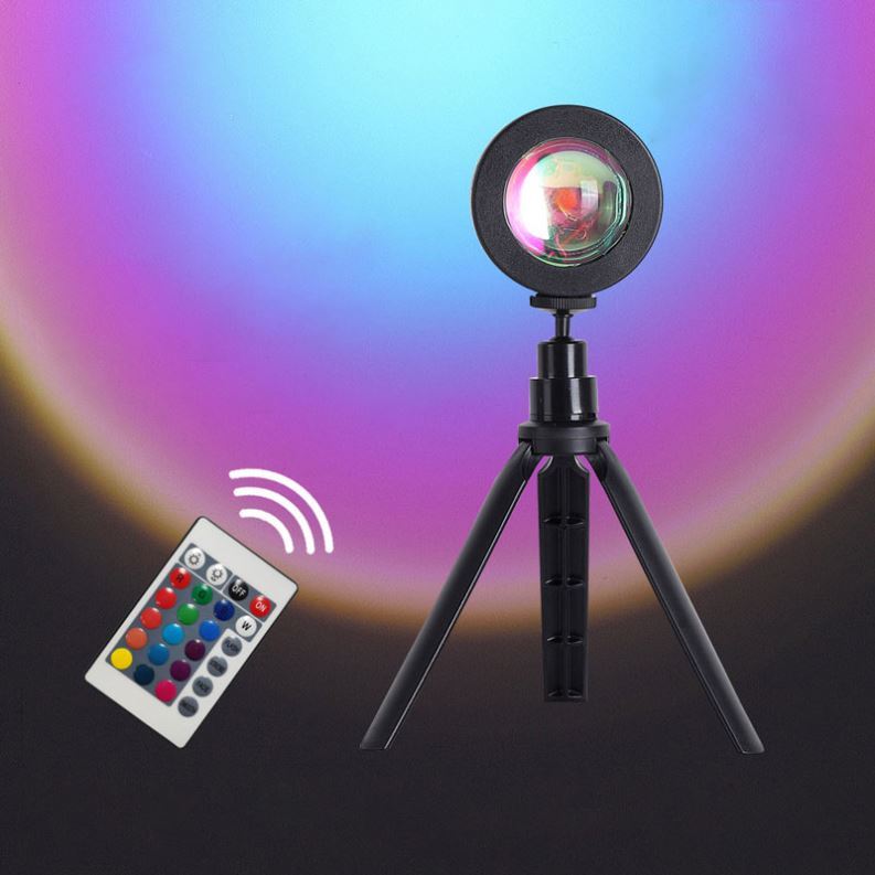 Newish Indoor 16 Colors Night Lighting Mini Projector LED RGB Light Adjustable Tripod Sunset Sunrise Lamp for Decoration