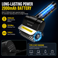 Brosse de nettoyage de barbecue rechargeable 2000 mAh, 600 tr/min, sans fil, avec éclairage LED, pour barbecue extérieur