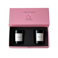 Boîtes d'emballage de luxe roses pour bougies en gros, en carton rigide, avec couvercle luxueux, matériaux recyclés, gaufrées et pelliculées mat