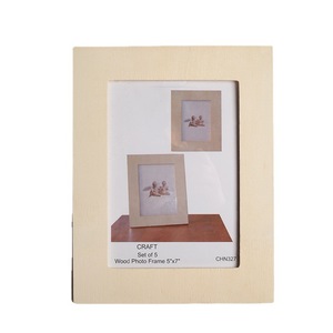 Wood Photo <b>Frame</b> 5x7 Inch Craft Set Of 5 Tabletop Wall <b>Mount</b> Decorative - Product Image 4