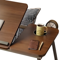 Bureau d'ordinateur portable pliable réglable en hauteur, table de lit portable en bois pour le travail, les études, la maison, le bureau, la chambre à coucher, le dortoir