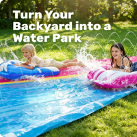 Toboggan aquatique gonflable avec piscine et arroseur intégré pour l'été – Idéal pour le plaisir aquatique en extérieur dans le jardin pour les enfants