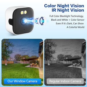 กล้องวงจรปิดรักษาความปลอดภัยหน้าต่างแบบ 2K HD ภายในอาคาร แบบใช้สาย รองรับ WiFi 2.4G&<span class=keywords><strong>5G</strong></span> กล้อง CCTV มองเห็นในเวลากลางคืนแบบสี พร้อมระบบตรวจจับความเคลื่อนไหว แจ้งเตือนเพื่อความปลอดภัยภายในบ้าน - Product Image 3