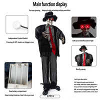 2026 Halloween Station Ghost Costume Électrique Lumineux Oscillant, Accessoire de Décoration et d'Affichage pour Salle d'Évasion, Bar et Scène d'Horreur
