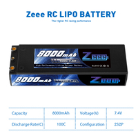 بطارية ليبو Zeee 2S مناسبة لجميع المركبات ذات المقياس ، مائل تراكس ، مائل 4x4 ، اللصوص ، روستلر ، إلخ