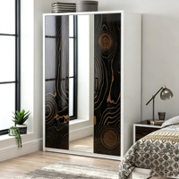Armoire de luxe européenne sur mesure à portes battantes en bois, grande capacité de rangement pour vêtements, dressing et chambre à coucher