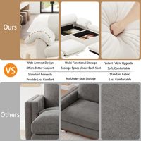 Sofá Seccional Modular Plegable Moderno Tipo Nube para Sala de Estar, Sofá Cama con Almacenamiento en Forma de U, Terciopelo, 4 Cojines Lumbares