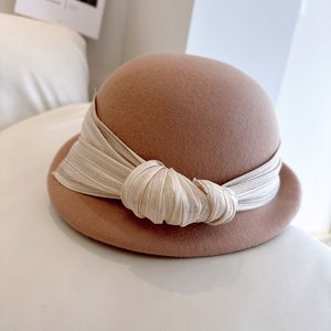 <span class=keywords><strong>CPC</strong></span> dames nouveau style laine Fedora chapeau Hepburn Style Cloche chapeaux élégant dames église chapeau - Product Image 2