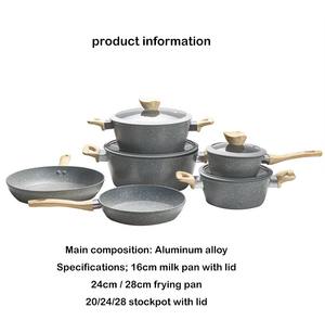 Maifan Stone <span class=keywords><strong>Wok</strong></span> Classic Marble Pan Juego de utensilios de cocina antiadherentes para el hogar sostenible para inducción para freír <span class=keywords><strong>olla</strong></span> de sopa de leche - Product Image 5