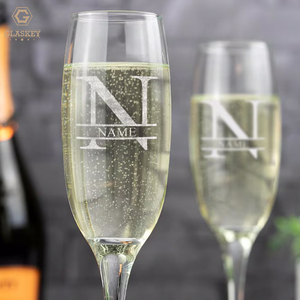 Personalized Wedding <strong>Champagne</strong> <strong>Flutes</strong> Laser Etched Custom Tulip <strong>Champagne</strong> Glass Text Luxury Bespoke Prosecco Glass for Weddings - Product Image 2