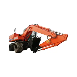 מצב טוב 10 טון מחפר גלגלים יד שנייה HITACHI EX100W חופר משומש ZX70 ZX80 ZX120 לבנייה