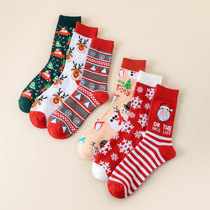 KTS549 Usine OEM Personnalisé Votre Propre Designer Coton Vente en Gros Creative Jacquard <span class=keywords><strong>Fantaisie</strong></span> Femmes Hommes Joyeux Noël Chaussettes - Product Image 6