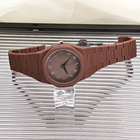 Jam Tangan Kuarsa Pria untuk Penggunaan Sehari-hari di Luar Ruangan, Tahan Air, Dial Angka Arab Sederhana, Casing Hitam Matte Bentuk Oktagon, Jam Tangan Olahraga