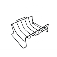 Support de côtes en forme de U pour barbecue antiadhésif en acier au carbone Support de rôtissage Outils de barbecue Supports de côtes de barbecue pour dinde