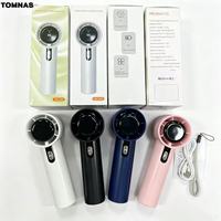 Ventilateur électrique portable USB rechargeable haute vitesse, mini, 100 niveaux de vitesse, design pliable, autocollant personnalisé en anglais