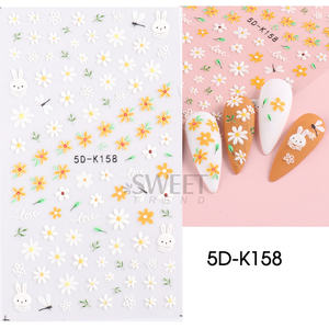 Pegatinas <span class=keywords><strong>de</strong></span> <span class=keywords><strong>Uñas</strong></span> 5D con Flores en Relieve, Coloridas, Diseño Simple, DIY, Flores Silvestres, Girasoles, Margaritas, Arte Grabado <span class=keywords><strong>de</strong></span> Primavera, Calcomanías para Manicura - Product Image 3
