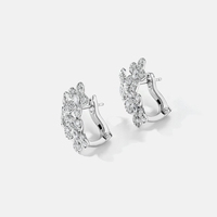MUSHAN Jewelry Factory Voll diamant Drei Blumen S925 Pure Silver Petal Ohr stecker High End Galvani sierter Goldschmuck