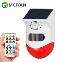 Alarma Solar con Sensor de Movimiento y Control Remoto, Luz Estroboscópica de 120dB, Sirena de Seguridad para Exteriores Impermeable IP67 para Granjas y Huertos