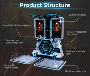 Juego de disparos interactivo de batalla Vr, pantalla de 55 pulgadas, dos jugadores, simulador de tiro Vr 9D, equipo espacial grande, parque de atracciones Vr - Product Image 3