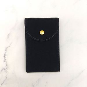 En stock, pochette à montre en velours noir à boutons pression double face pour le rangement et l'emballage de montres - Product Image 2