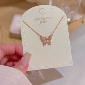 Collier pendentif délicat en laiton papillon micro-pavé zircon et petite perle, bijou insecte pour femme, cadeau, collier de charme quotidien pour dames - Product Image 2