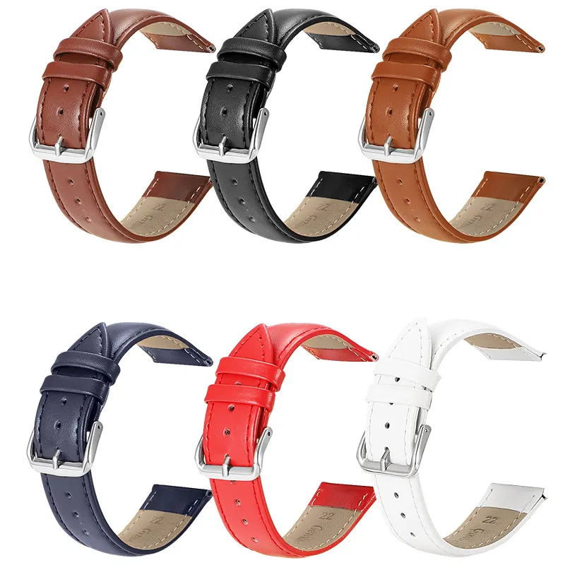 Luxury 20mm 22mm Leather Smartwatch Watch Band For Samsung Galaxy Watch 4/5 pro Strap Active 2 Woman Watch Bracelet