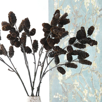 Nouveautés : Branche de pin artificielle réaliste de 89 cm, longue, marron, en plastique, style moderne, tige d'arbre faite à la main pour mariage, Noël, décoration intérieure