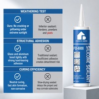 FD-6000 Mastic silicone neutre à durcissement neutre, haute résistance d'adhérence pour le vitrage des murs rideaux