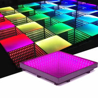 Plancher de danse LED 15W pour mariage, fête, discothèque, 50x50cm, miroir infini 3D, IP65, contrôle DMX512