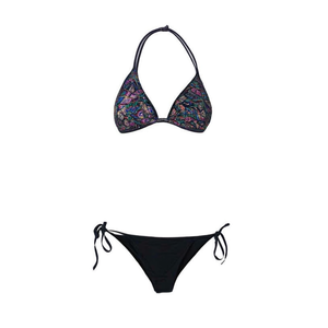 Set bikini HDJ con top triangolare e slip con laccetti laterali, taglia 44 46 48, costume da bagno con stampa multicolore per la spiaggia - Product Image 1
